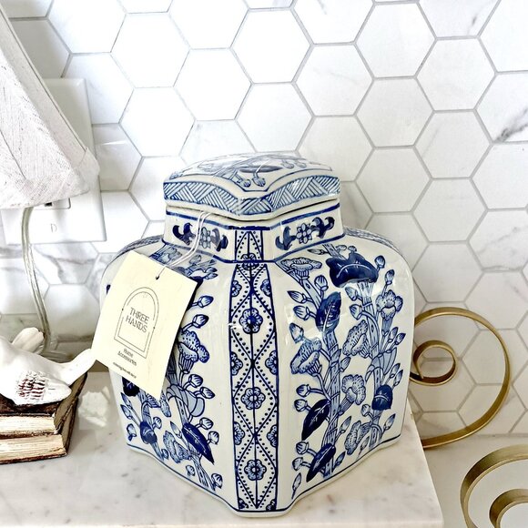 Three Hands Other - NEW! CHINOISERIE COVERED GINGER JAR DECOR